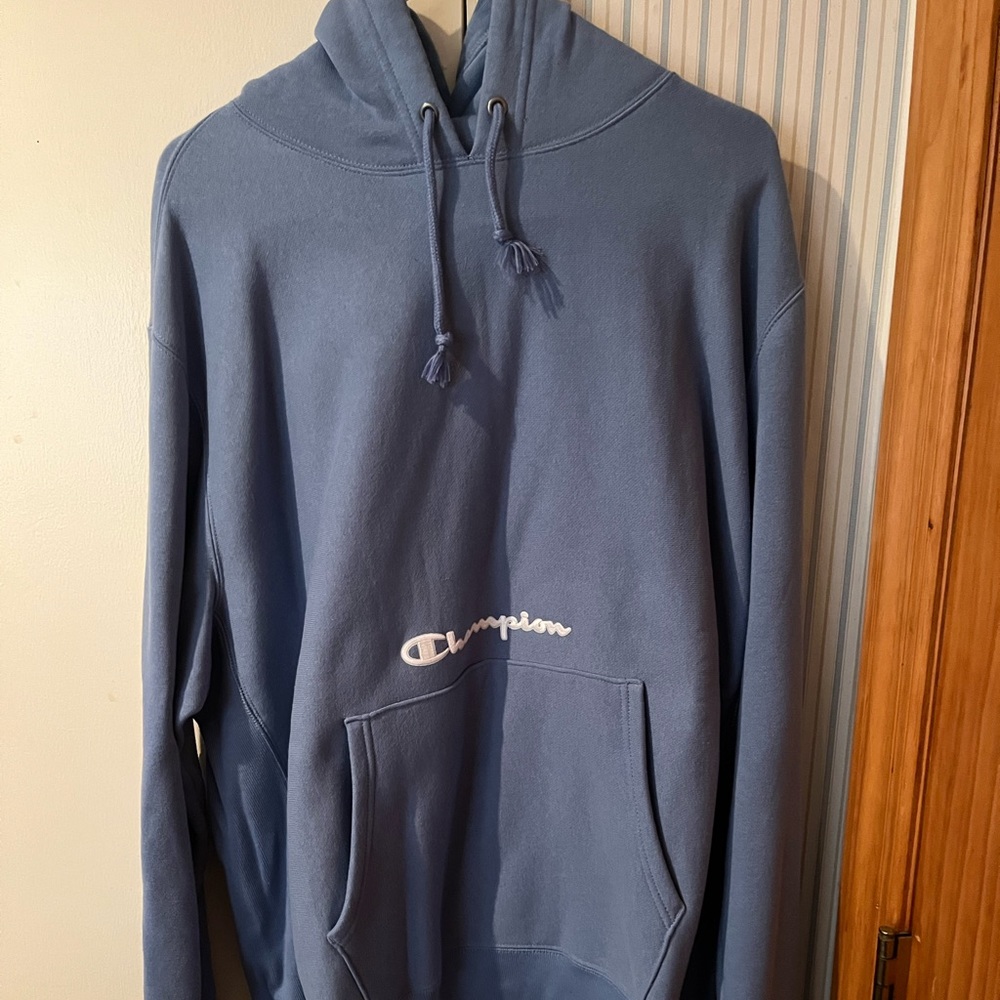 Champion Men’s Reverse Weave Pullover Blue Sweatshirt Size XL